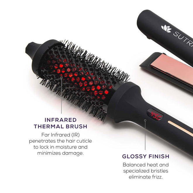 IR Infrared Bundle - IR Thermal Brush & IR Flat iron 1"