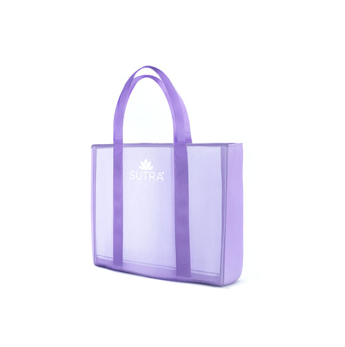 Purple Mesh Tote Bag