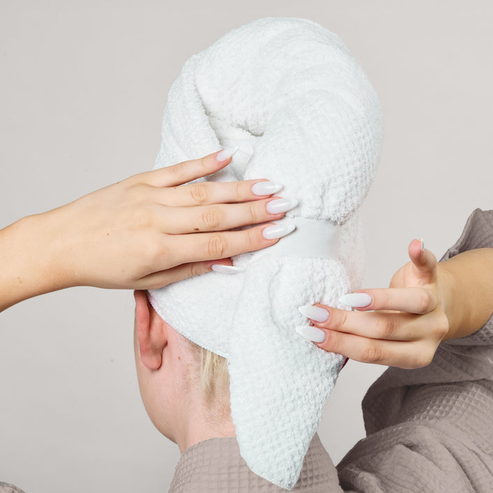 Fast Dry Microfiber Hair Towel (White)