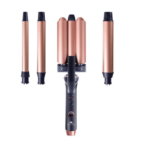 4-in-1 Interchangeable Clipless Curler Set