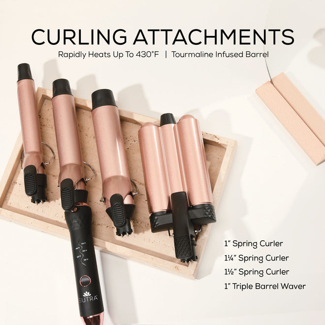 4-in-1 Interchangeable Spring Curler Set