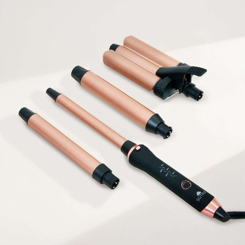 4-in-1 Interchangeable Clipless Curler Set