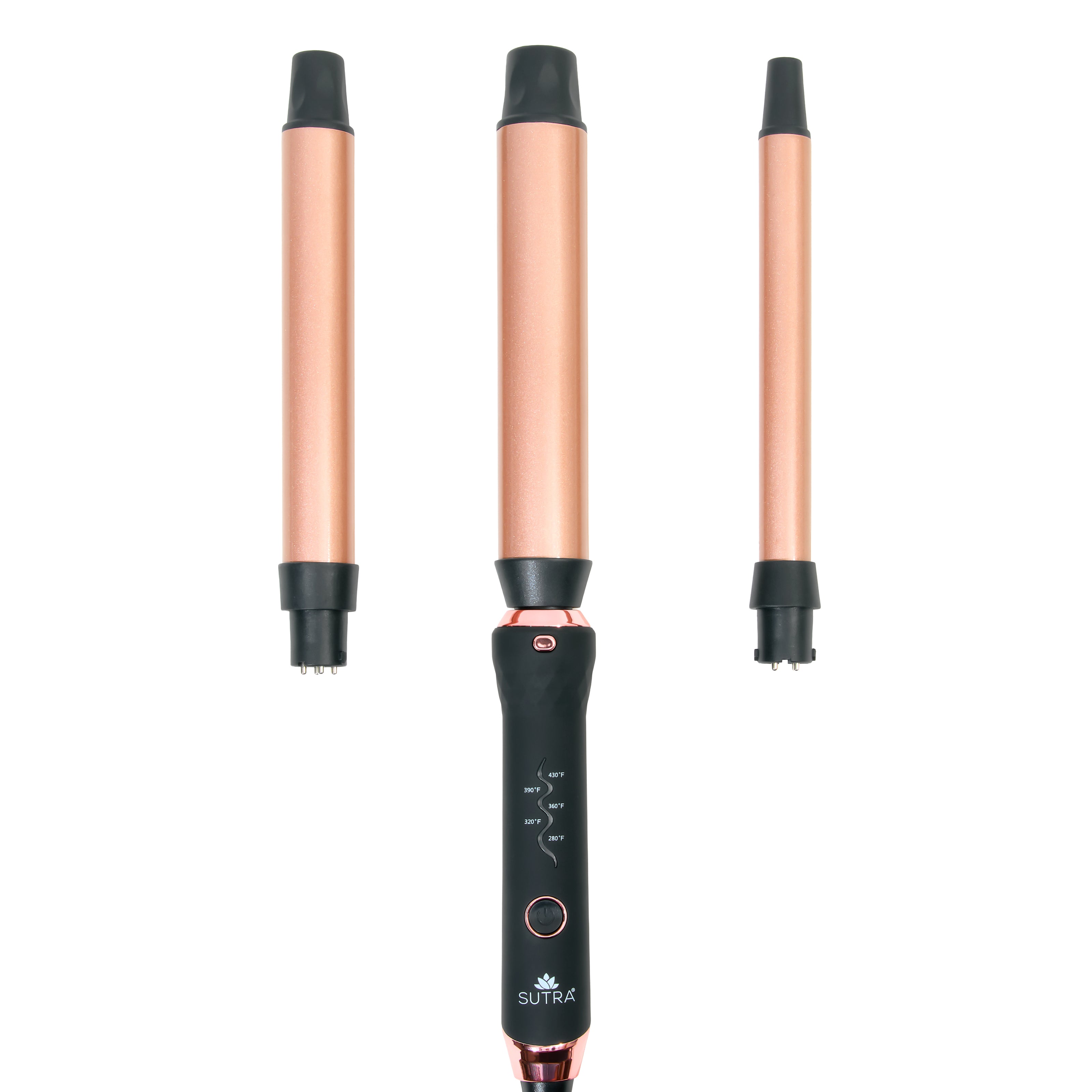 Interchangeable Clipless Curler Set (3 Sizes) with Base